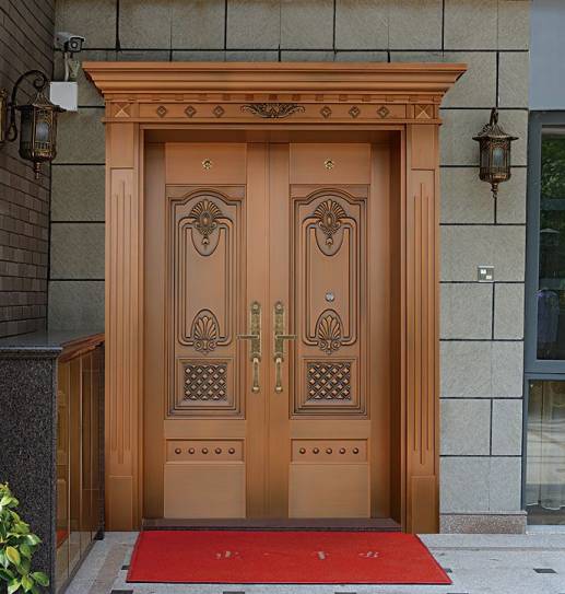 Luxury double open copper door