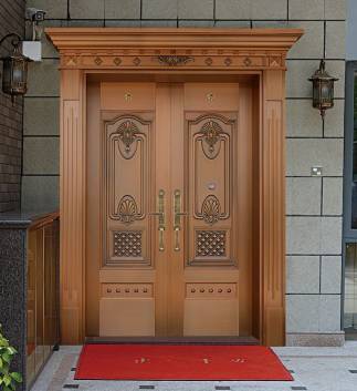 Luxury single open copper door